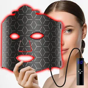 7-Color LED Facial Skin Care Mask, Cordless Silicone Light Therapy Face Mask with 7 LED Colors, for Home & Salon Use