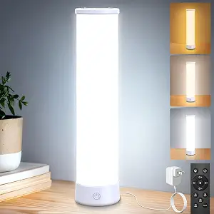 15000 Lux Light Therapy Lamp, UV-Free Full-Spectrum Sunlight Lamp with 3 Color Temperatures, Adjustable Brightness, Timer & Memory Function, Remote Control for Home & Office