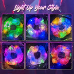 6-Piece Mermaid LED Light-Up Scrunchies, 3 Glow Modes, Colorful Glowing Hair Accessories for Parties, Festivals & Raves